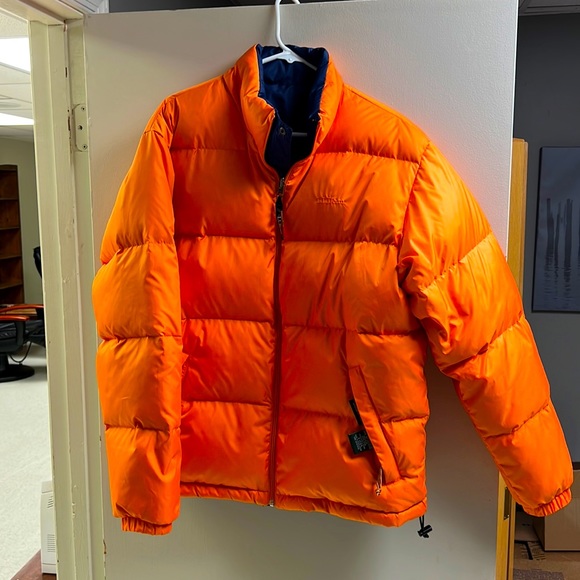 blaze orange down jacket
